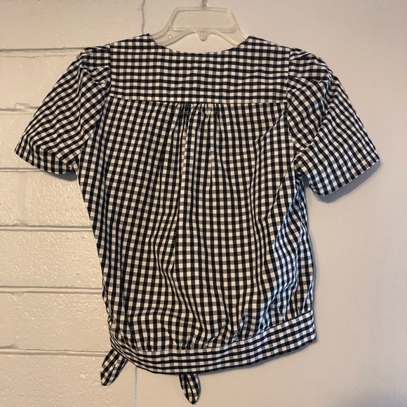 Adorable MADEWELL Short-Sleeve Wrap Top in Gingham - Picture 6 of 7